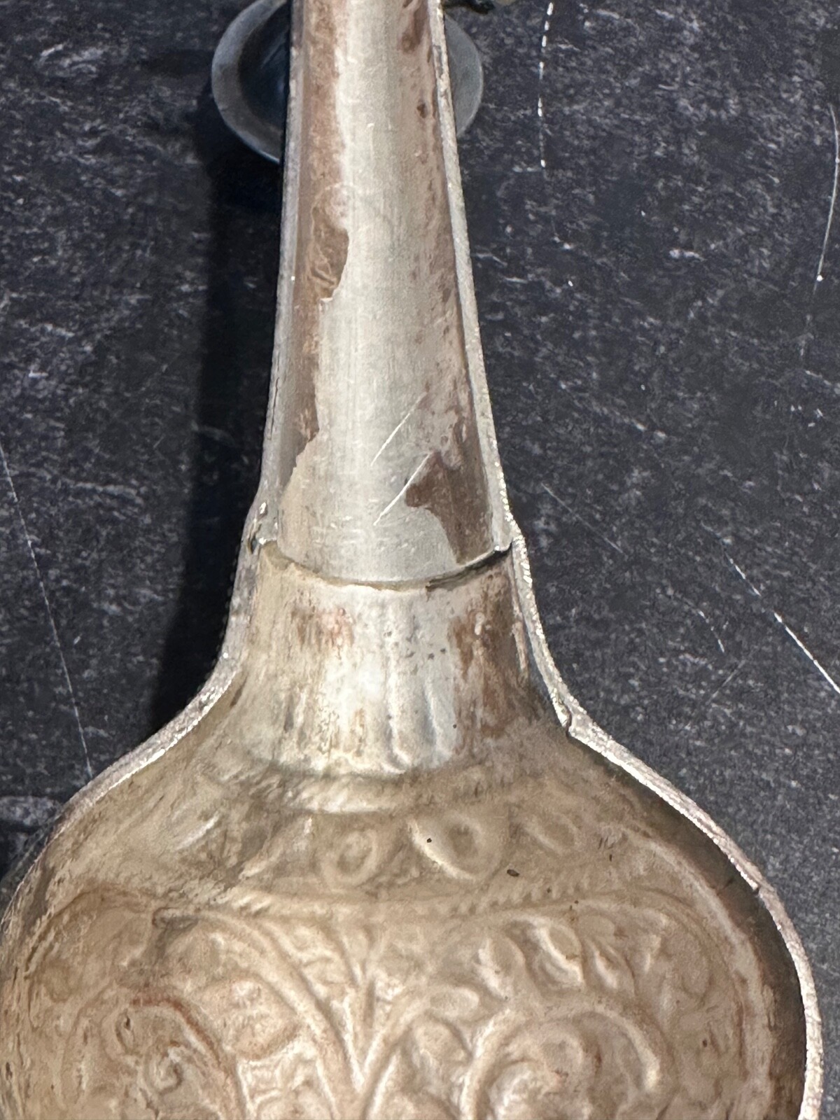 Antique Silver 700 Indian Spice Box /Container Shaped as a Sitar/Stamped