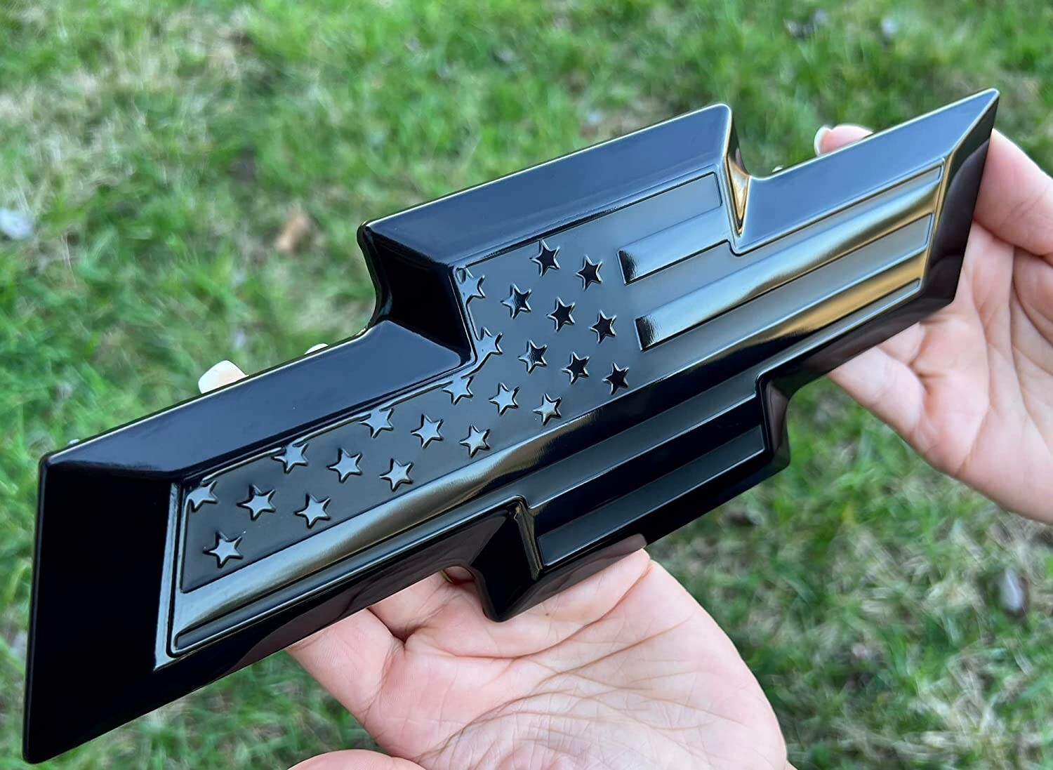 Bowtie Overlay Metal Flag Emblem Compatible with 2022-2024 Silverado 1500