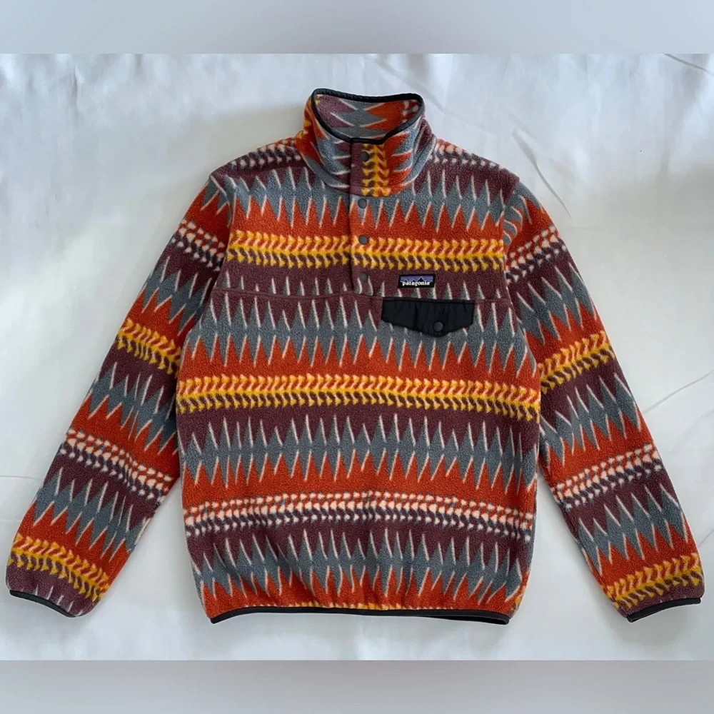 Patagonia Synchilla Pullover Laughing Waters Dark Ruby Women's Size S