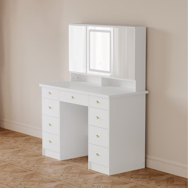 FUFU&GAGA 43.3-in White Makeup Vanity