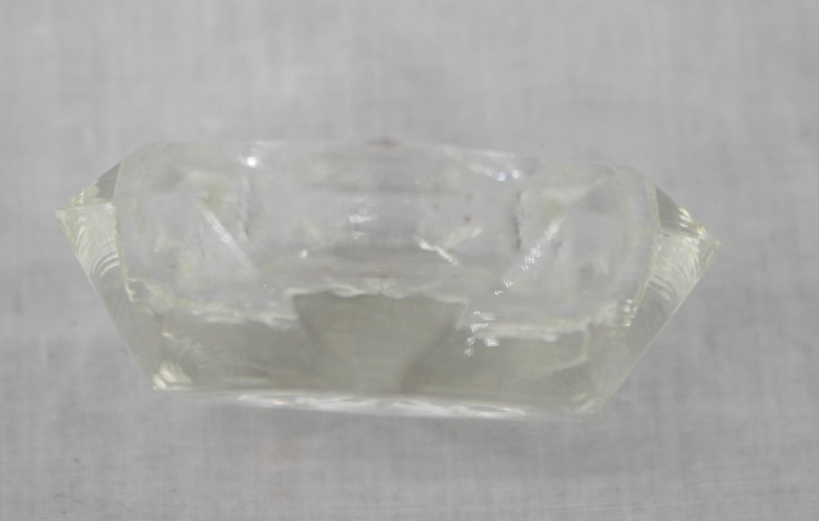 Vintage Pressed Glass Salt Cellar Hexagonal Starburst Bottom