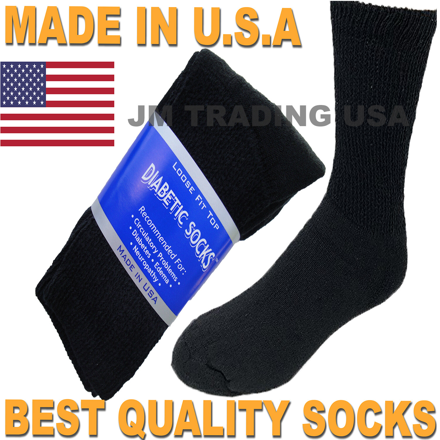 BEST QUALITY 3, 6, & 12 pairs Diabetic Socks Physician Approved MADE IN USA