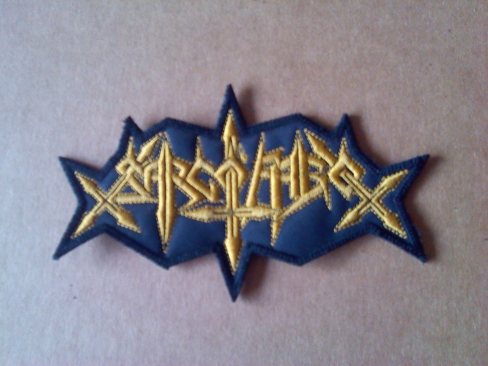 SARCOFAGO,SEW ON GOLDEN EMBROIDERED PATCH