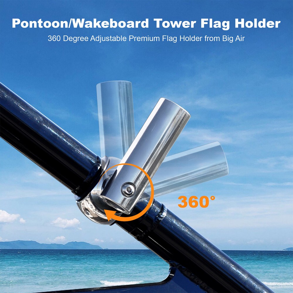 Wakeboard Tower Flag Holder Kit without Drilling 360 Degree Adjustable