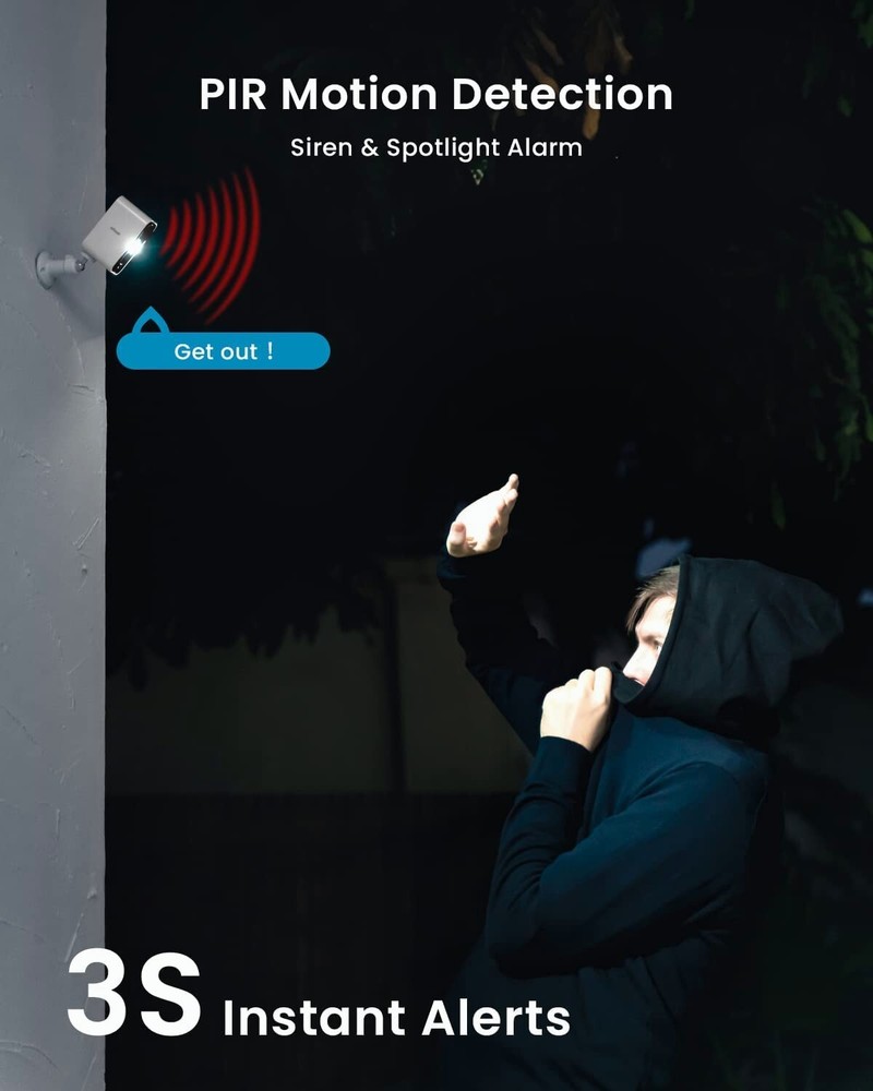 2Pack ieGeek Outdoor Wireless Security Camera 2K Home WiFi Battery CCTV System