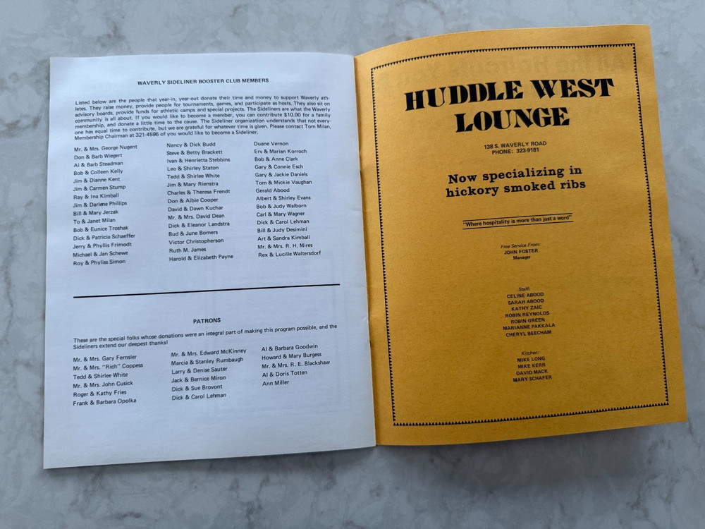 Lansing (MI) Waverly High School, Souvenir Athletic Program, Fall-Winter 1981-82