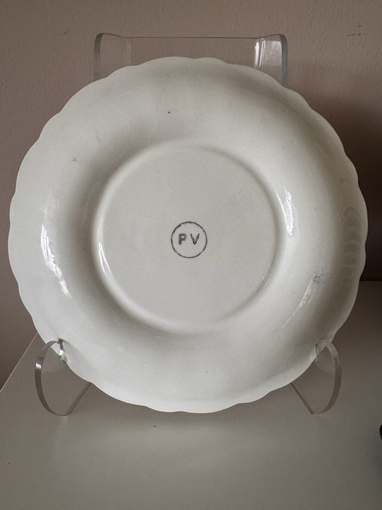 Mid Century Ceramic Painted Chicken / Rooster Deviled Egg Plate, Marked With PV