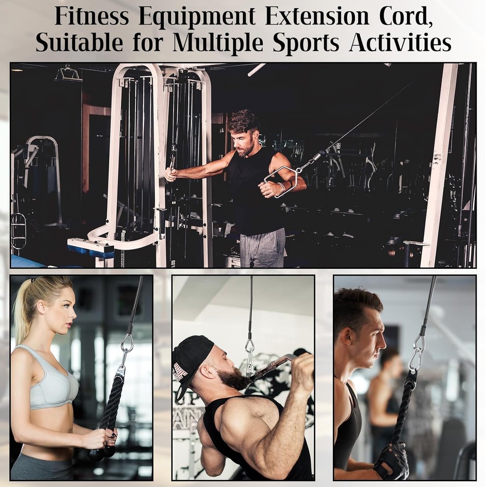 10" Gym Cable Extension, 2 Pcs Replacement Cable Machine Accessories Compatible