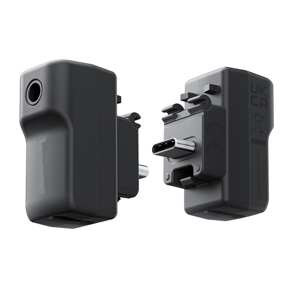 For Insta360 X4 Camera Mic Adapter Audio Microphone Adapter USB Type-c Charging