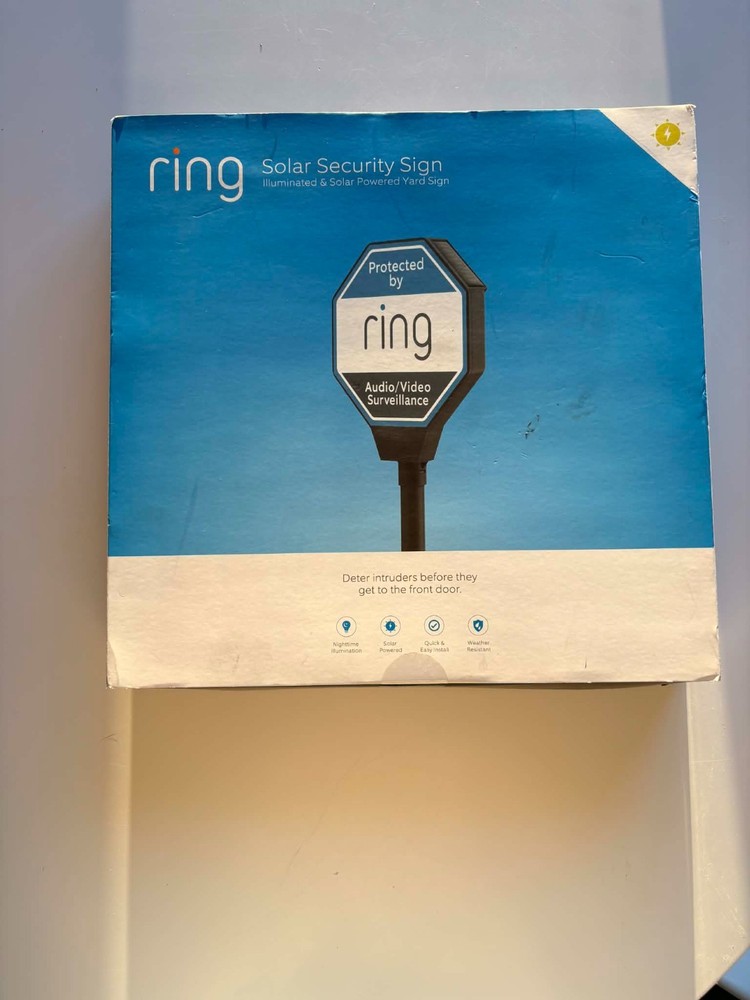 Ring Solar Security Sign Solar Powered Security Illuminated Sign