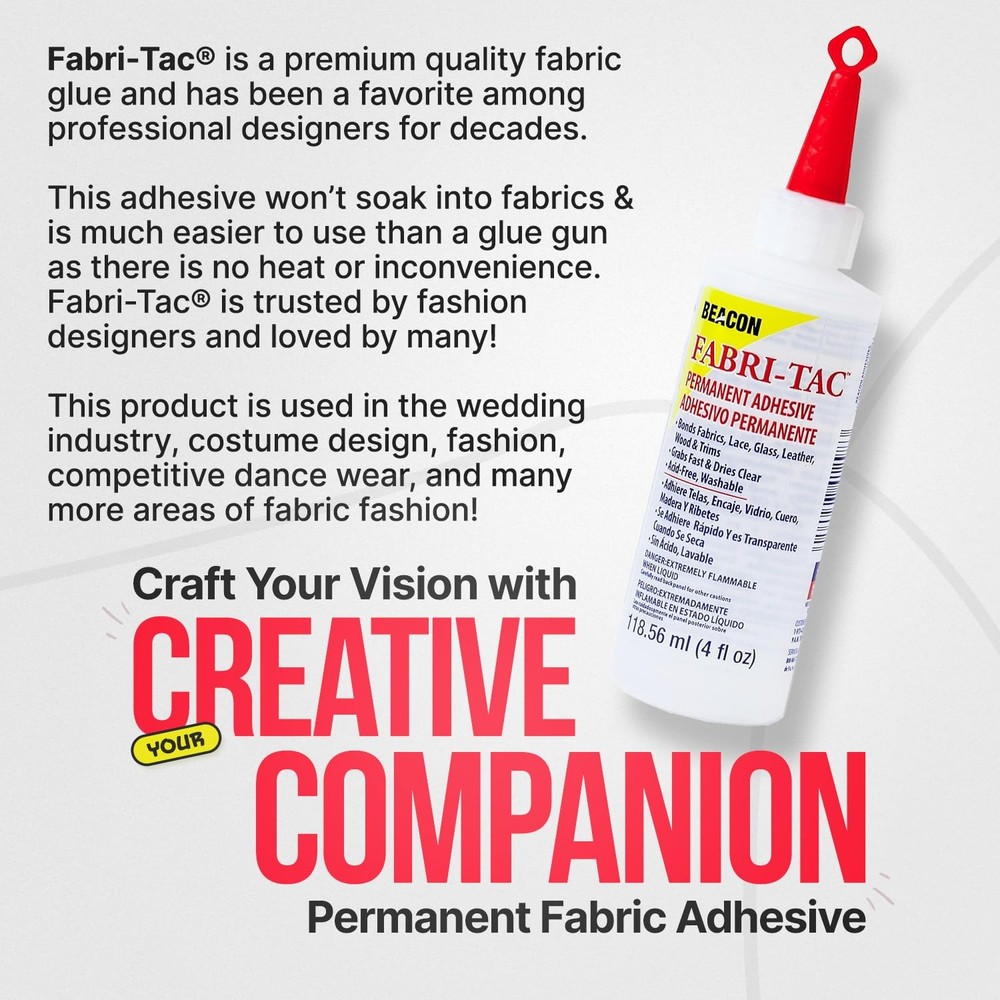 Fabri Tac Glue Multicolor 4 Ounce Home