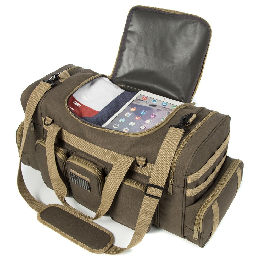 K-Cliffs 22"/ 30" Gun Range Tactical Duffel Bag with US Flag Patch & Lockable