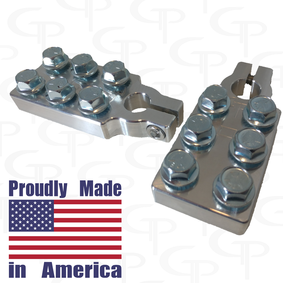 SAE 6 SPOT BATTERY TERMINALS GP CAR AUDIO LUGS TOP POST HEAVY DUTY 1/0 4 2/0