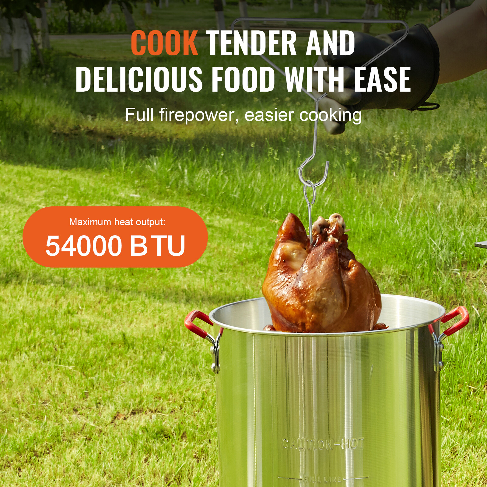 VEVOR 30Qt Aluminum Turkey Deep Fryer Kit Steamer Stock Pot Propane Outdoor