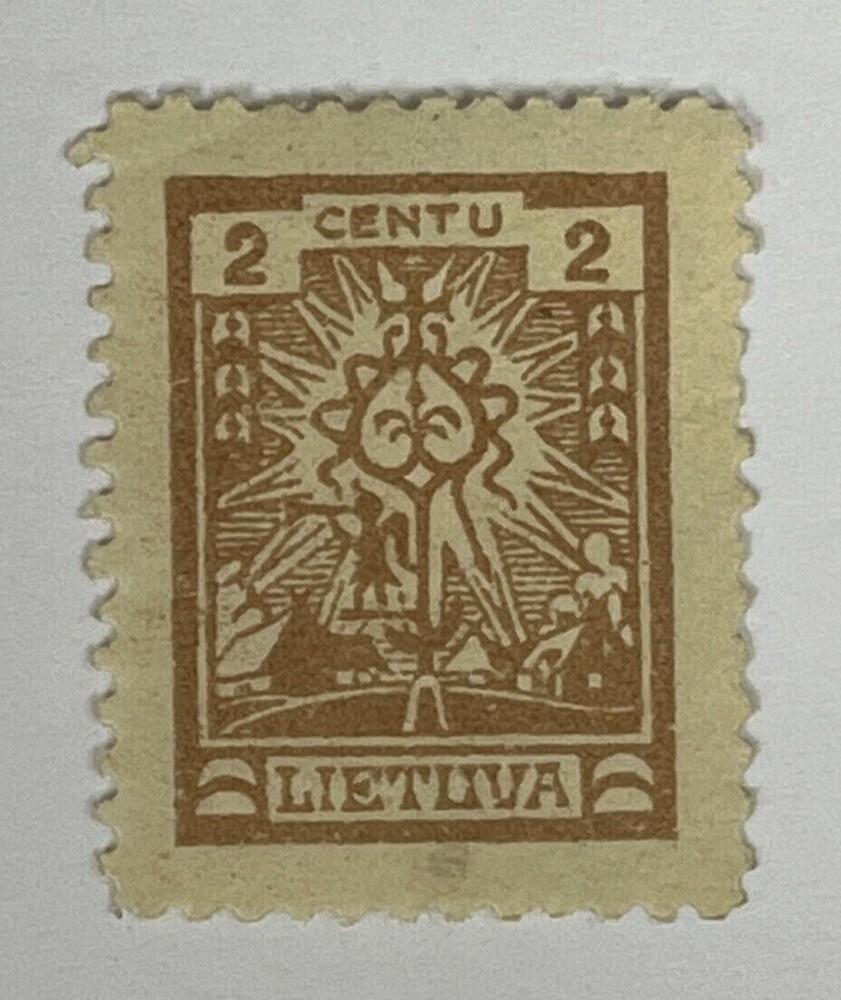 Lithuania 2c Stamp - 1920s Early Issue (Mint Hinged) X24