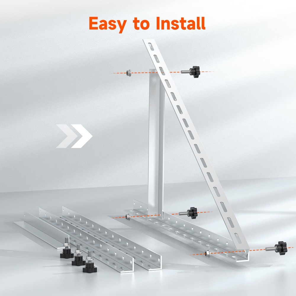 Renogy Solar Panel RV Tilt Mount Brackets Rooftop Flat Surface Adjustable Frame