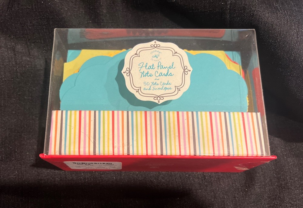 roobee Flat Panel Blank Note Cards with Envelopes 50 count Pastel Colors New