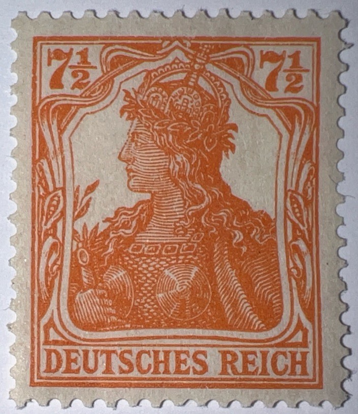 Travelstamps1916 Germany Deutsches Reich Mi. Nr. 99b Germania 7 1/2 Pf , MOGH