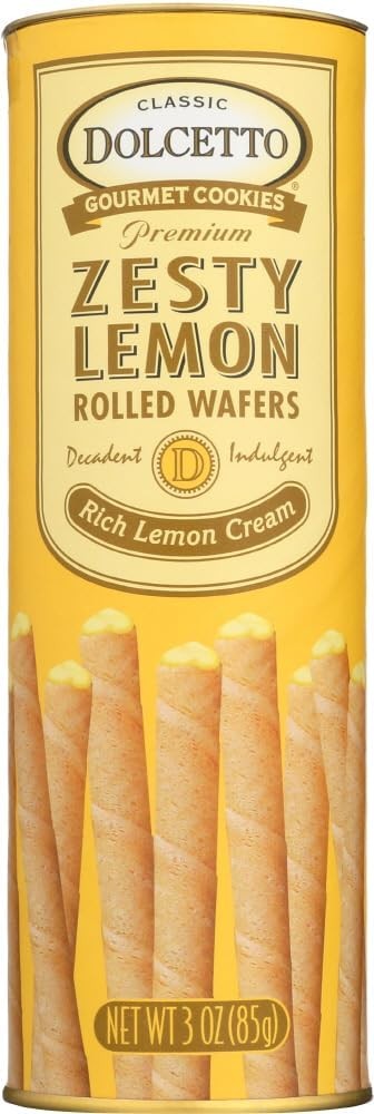 Dolcetto Lemon Rolled Wafers.
