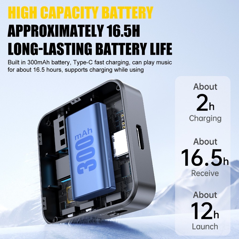 2-IN-1 Bluetooth 5.4 Transmitter Receiver Wireless Audio 3.5mm Jack Aux Adapter