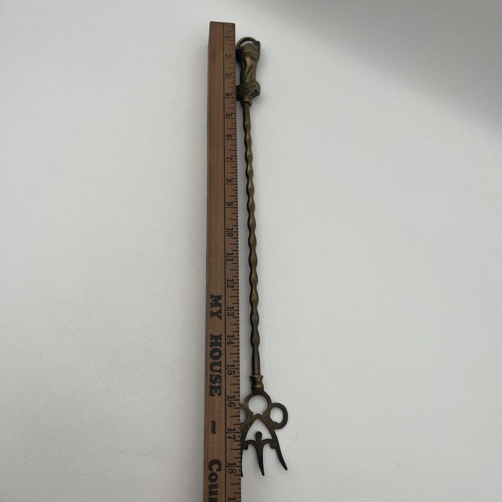 Antique Brass Fireplace Toasting Fork 19 inches long