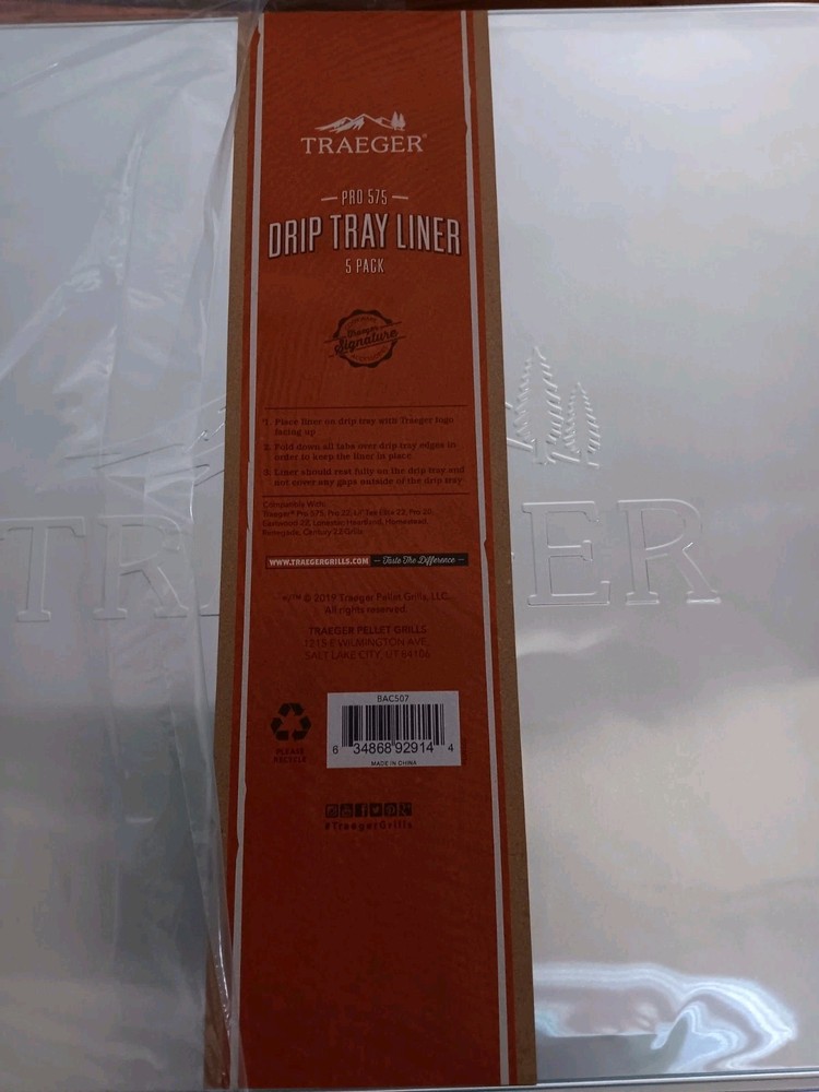 Traeger 5 Pack Pro 575 Drip Tray Liners