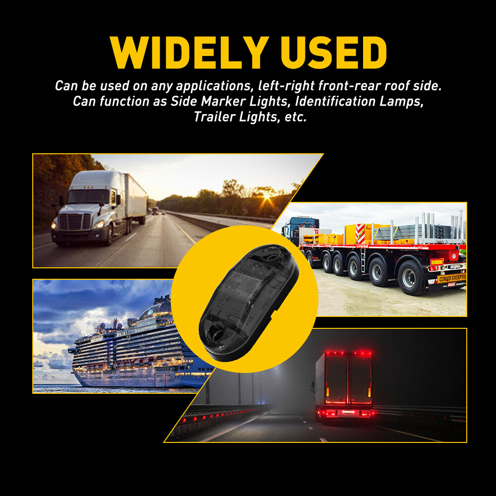 10x LED Side Marker Amber Red Lights Clearance Light Truck Trailer RV Waterproof