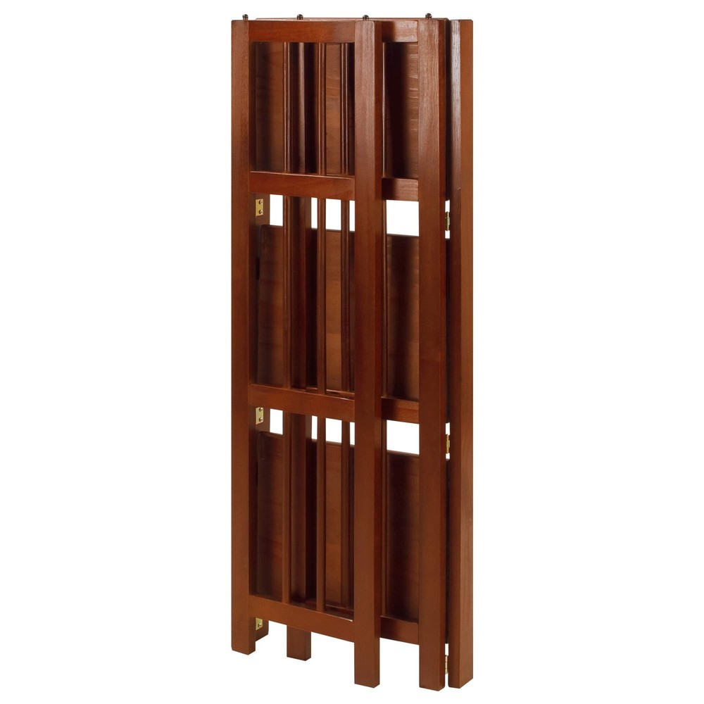 3-Shelf Folding Bookcase 14" Wide-Walnut Walnut (New)
