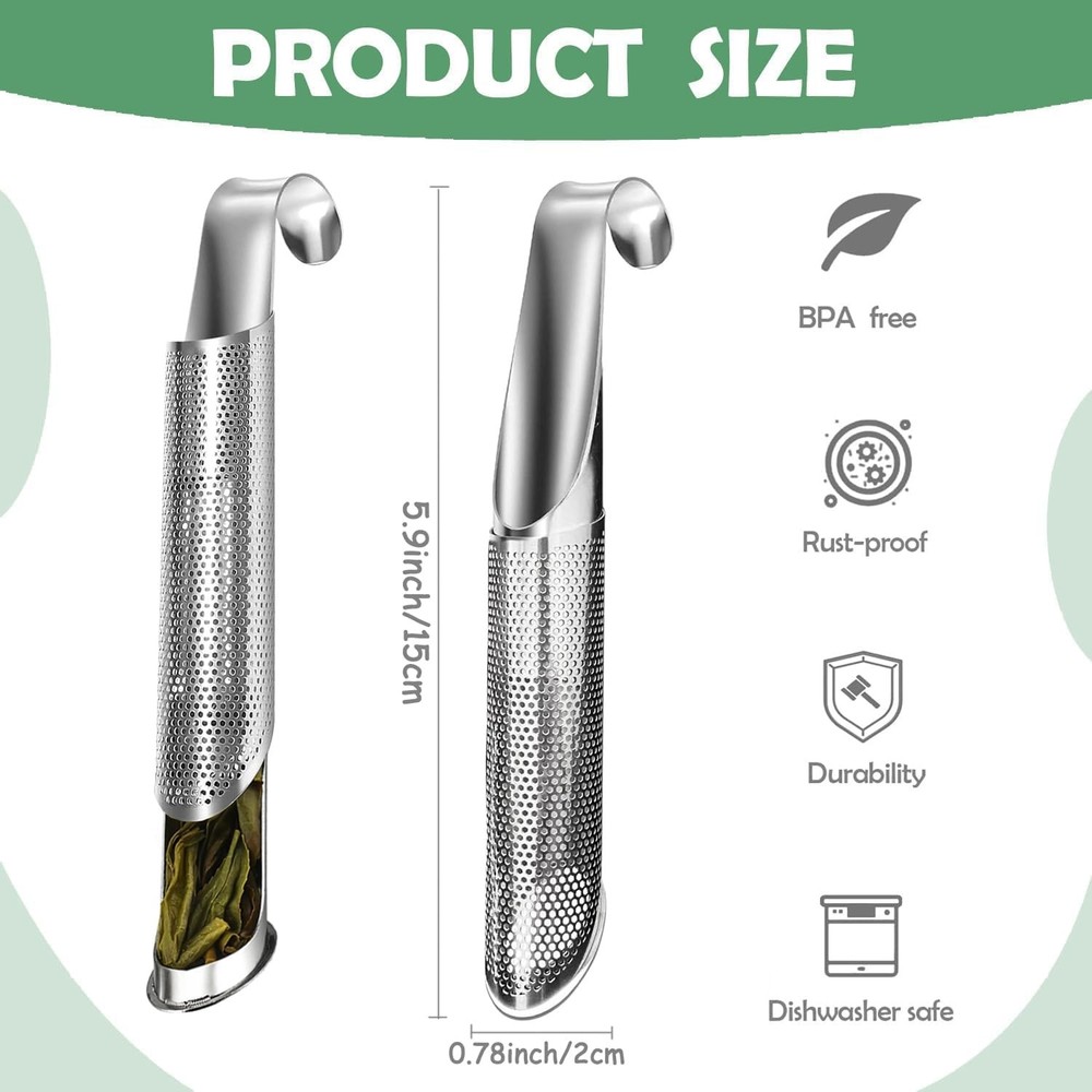 2 Pack Tea Infusers, Extra Fine Mesh Strainer for Loose Tea, Silver