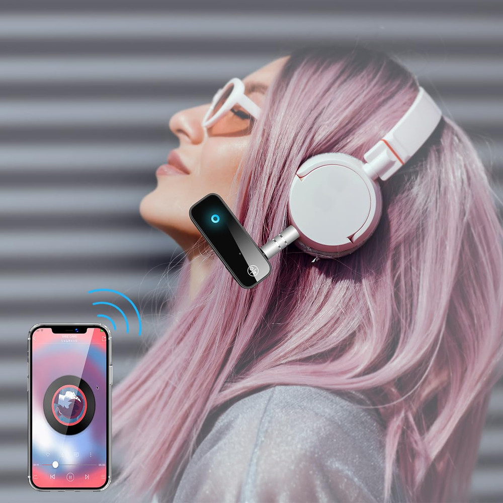 Aux Bluetooth Adapter for Car, 2 in 1 Bluetooth 5.3 Transmitter Receiver for Han