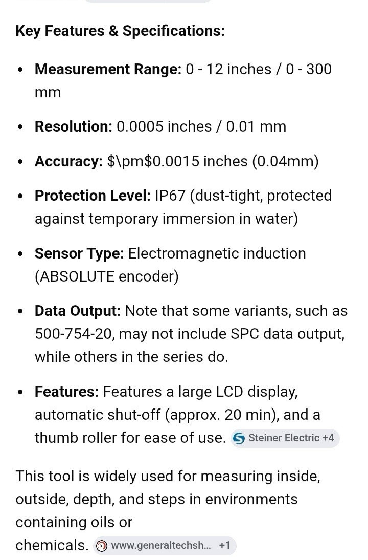 Mitutoyo 500-754-10 ABSOLUTE Series 500 Coolant Proof Digimatic 12" Caliper