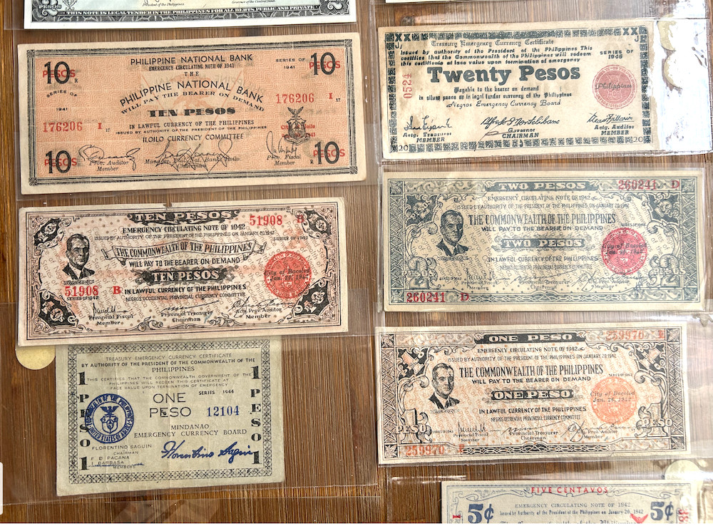 PHILIPPINES WWII 14 BANKNOTES
