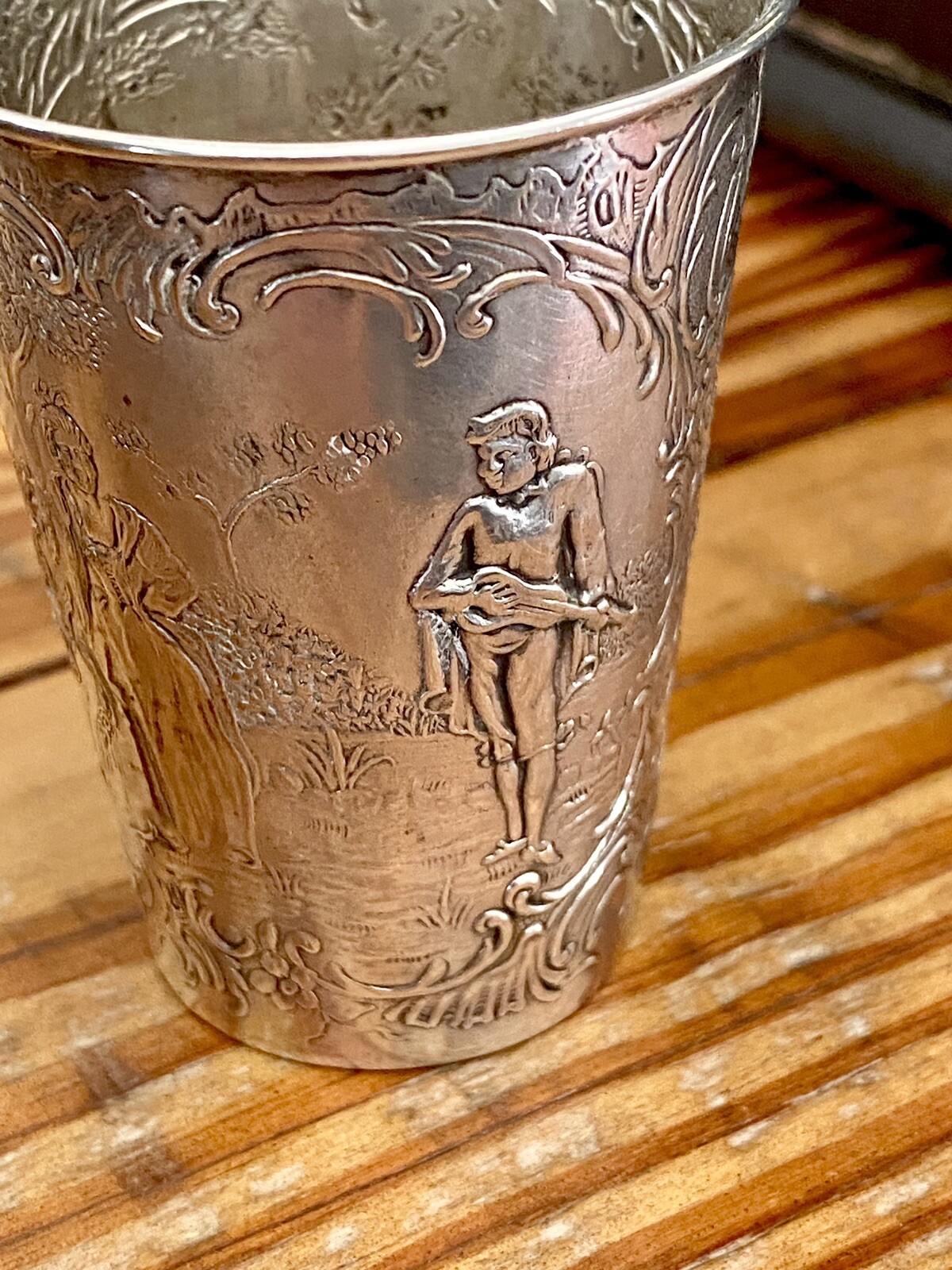 Ludwig Neresheimer German Hanau Repousse Silver Cup 3 Inch