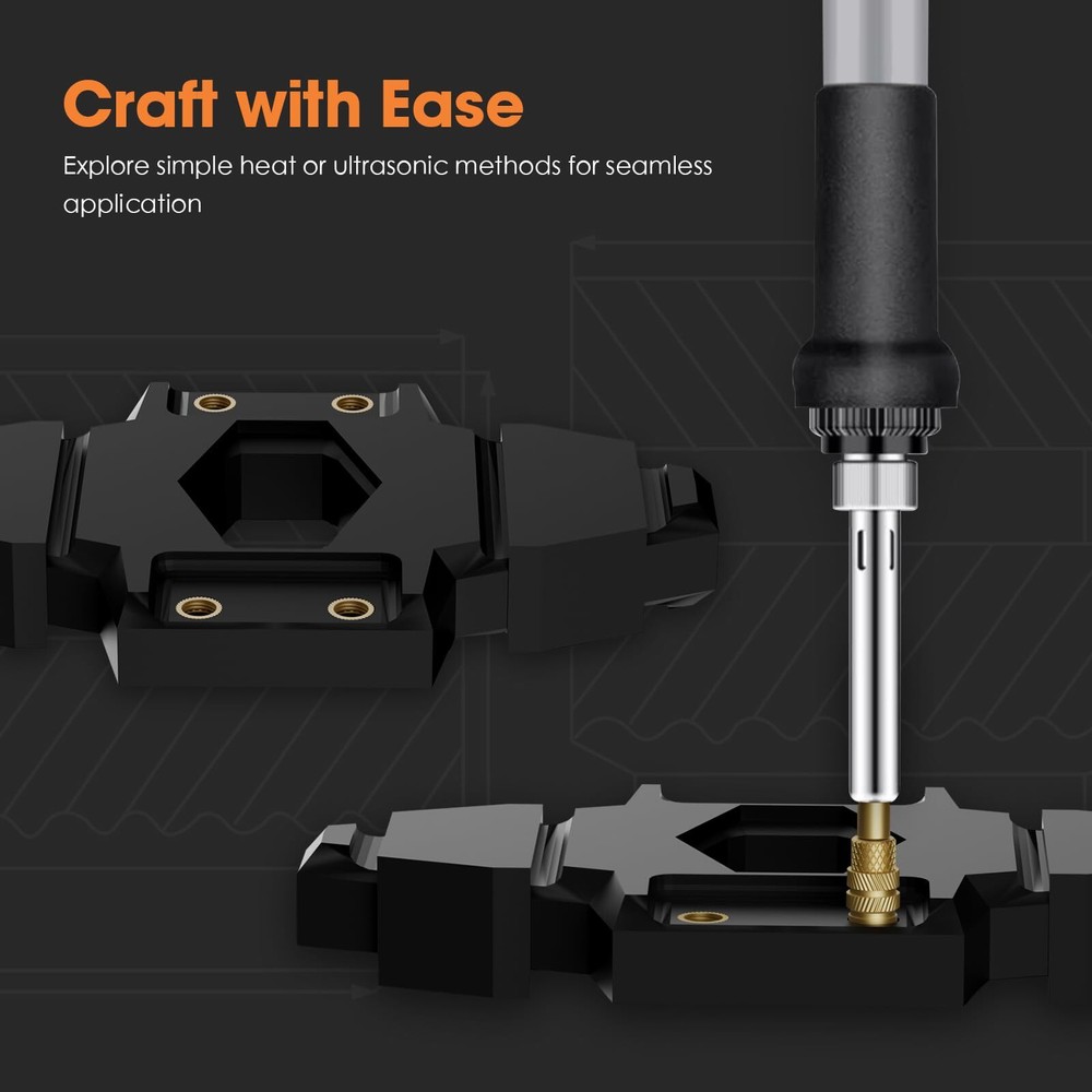 100 PCS Heat-Set Threaded Inserts, M4 Heat Set Insert for 3D Printing Components