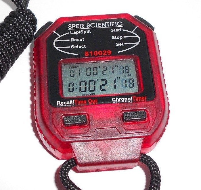 Sper Scientific 8-Memory Count Up/Down Timer Stopwatch 810029R