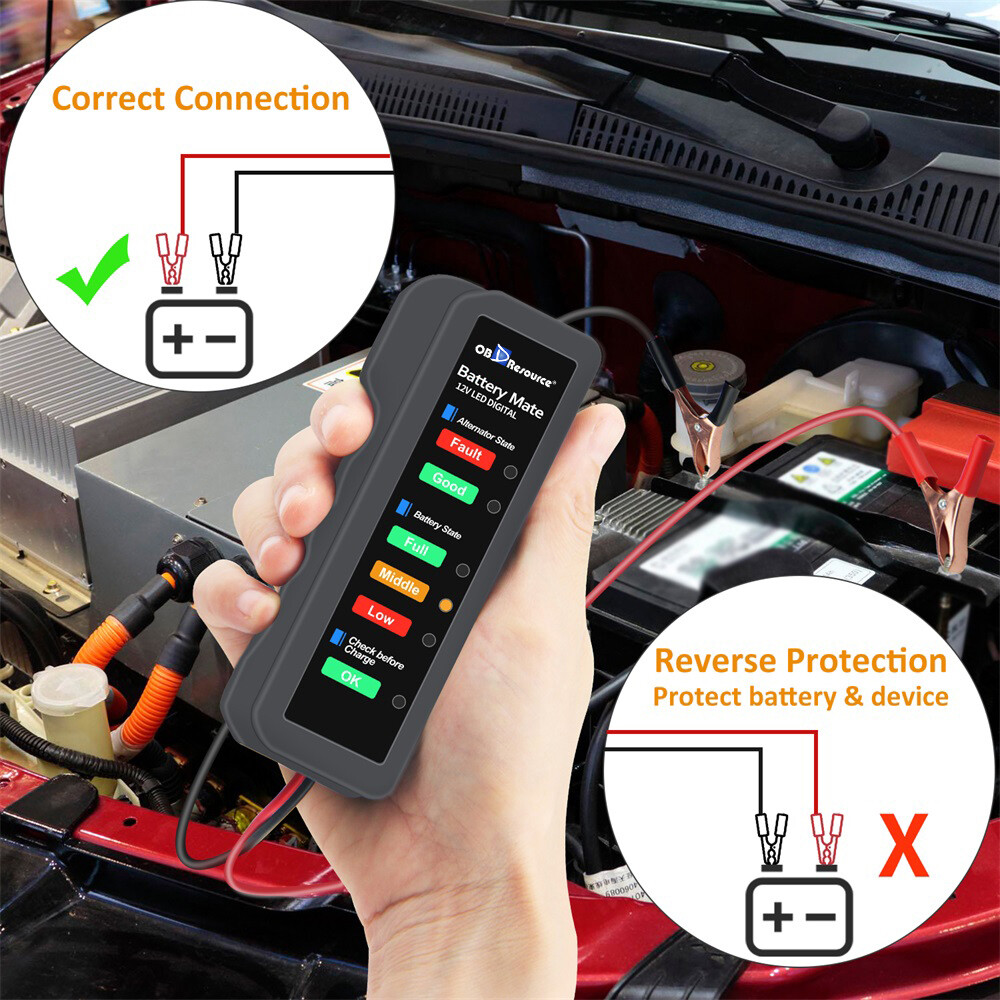 Battery Tester 12V BM310 Digital Analyzer Indicator Alternator Voltage Checker