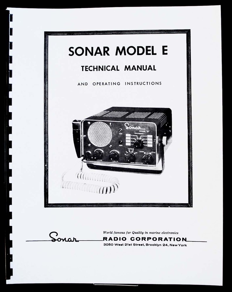 Sonar Model E CB Radio Owner's Manual