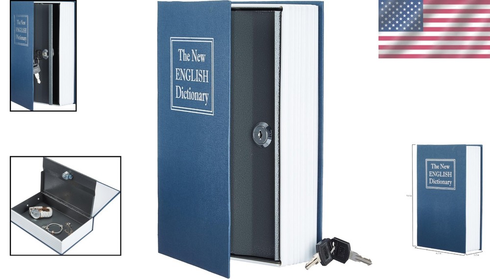 Portable Blue Book Safe with Key Lock