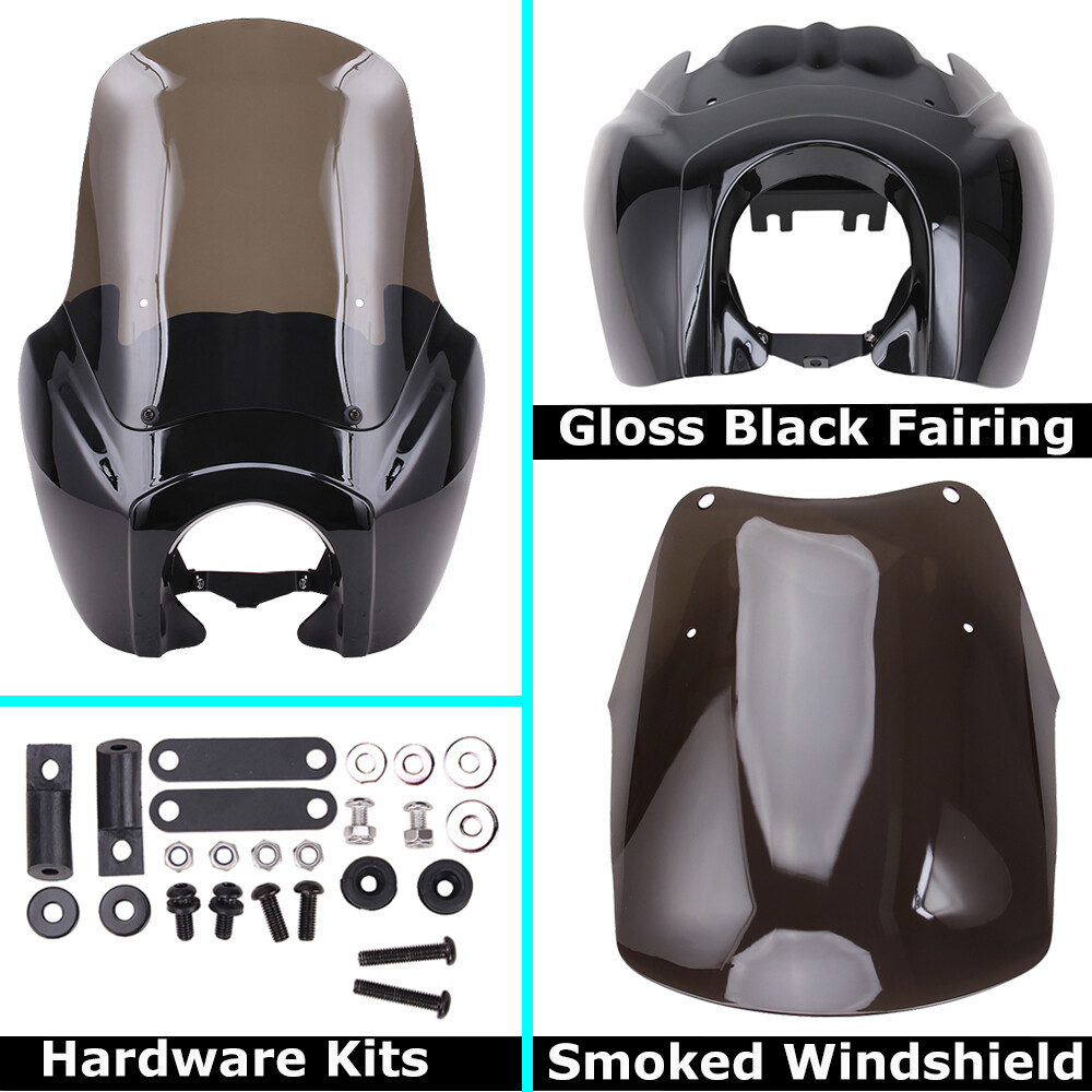 Front Fairing 15" Windshield For Harley Dyna Switchback Wide Super Glide T-Sport