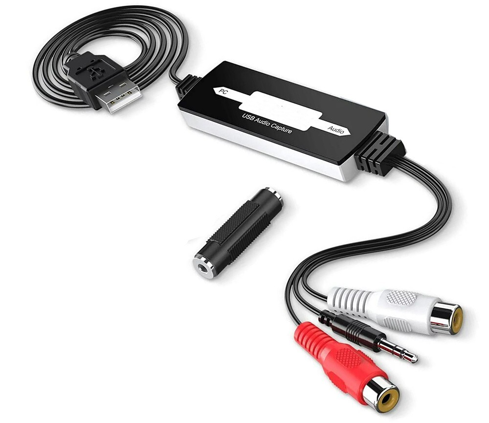 Plug-And-Play USB Analog Audio Capture Recorder For PC Mac
