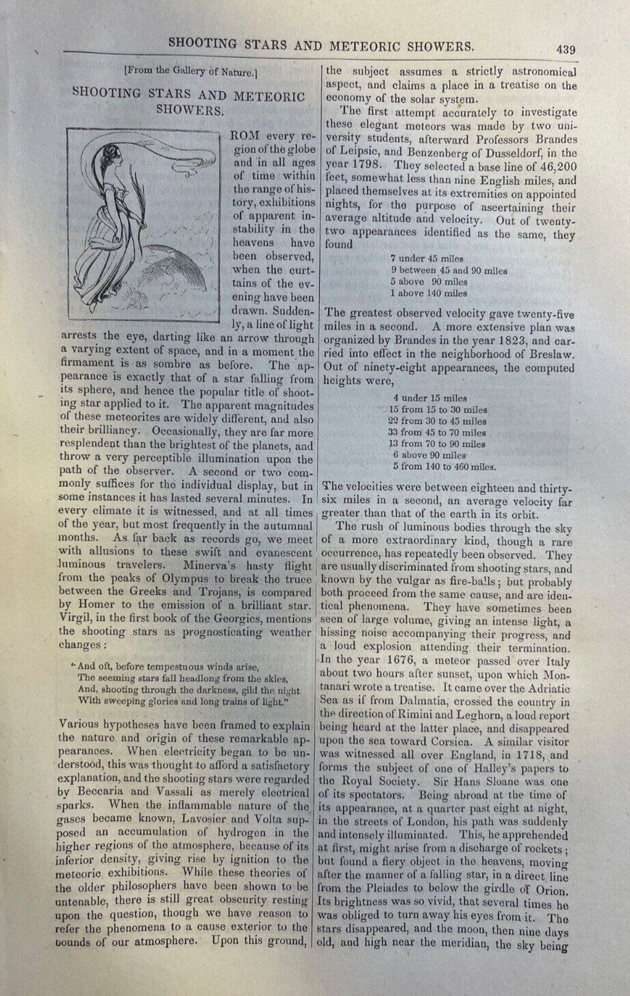 1850 Astronomy Shooting Stars and Meteoric Showers