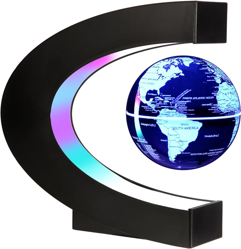 Multicolor Changing Magnetic Levitation Floating World Map Globe, Floating Globe