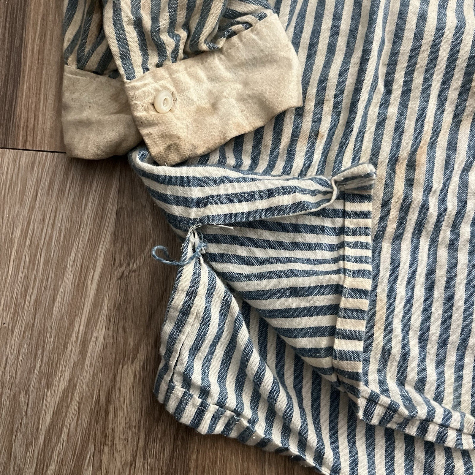 Vintage Repro Civil War Uniform Union Wool Trousers Sky Blue & Striped Shirt