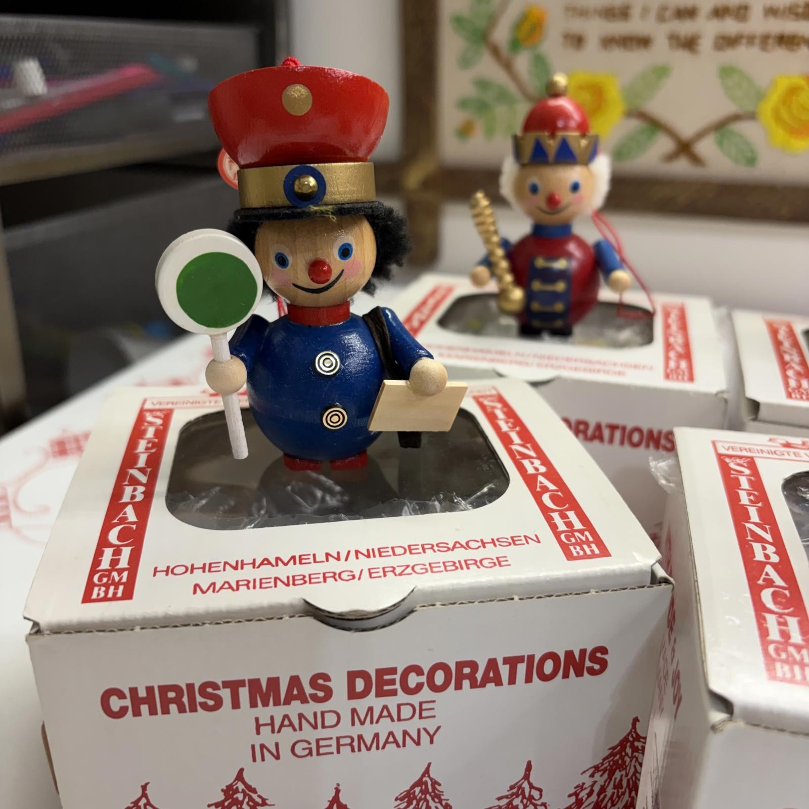 Steinbach Germany Vintage Wooden Ornament Set of 6 Used