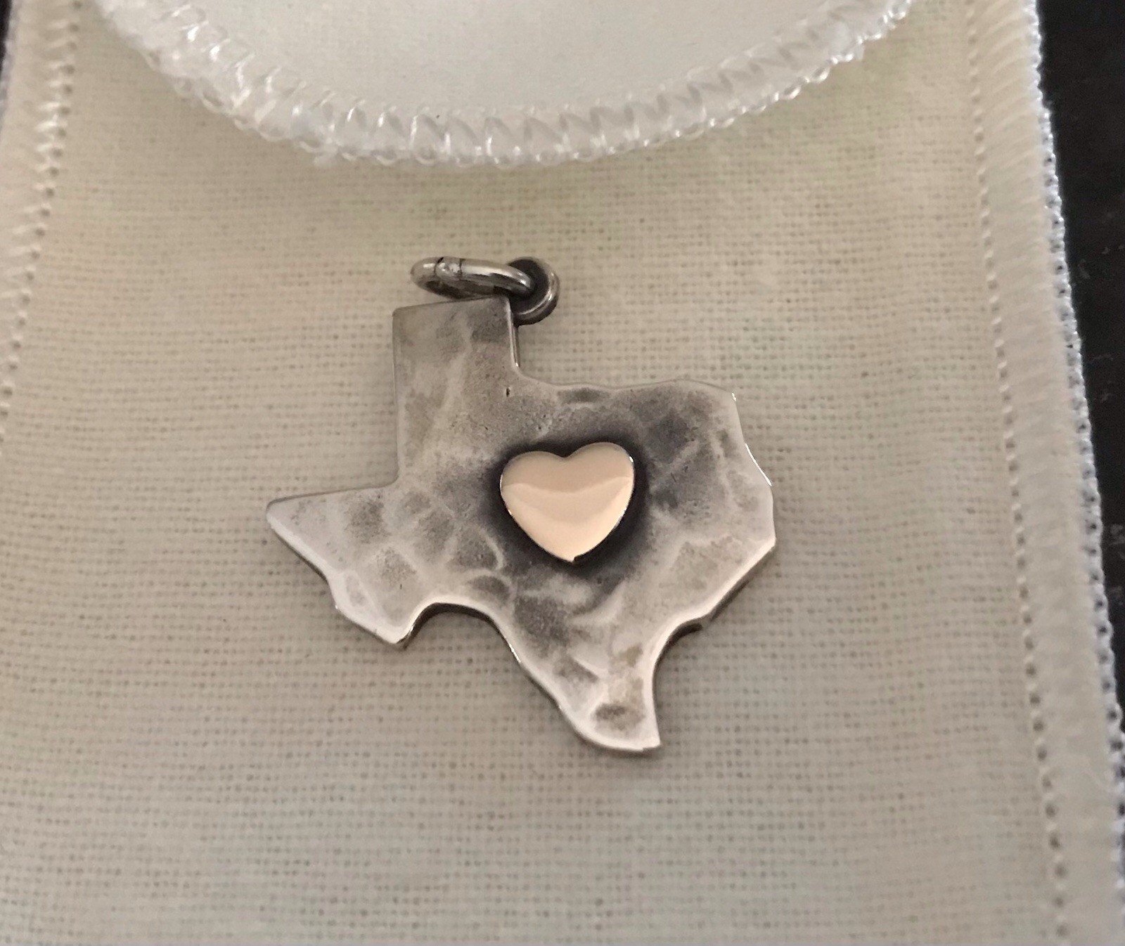 James Avery Retired 14k Gold and Sterling Silver Heart of Gold Texas