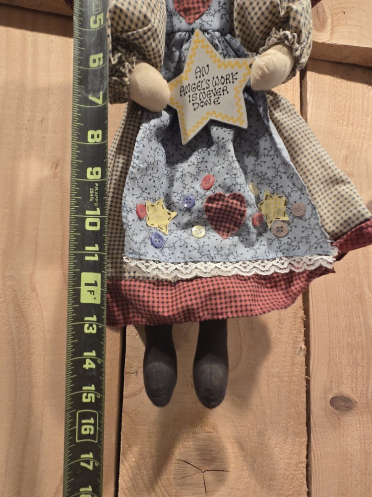 Primitive Rustic Angel Hanging Doll. Very Nice.