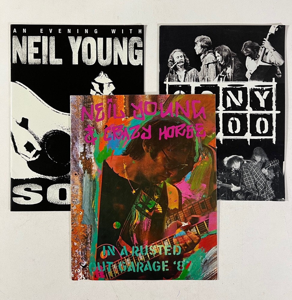 3 Neil Young Concert Programs 1987 Crazy Horse, 1999 Solo & 2000 w/ CSNY Tours