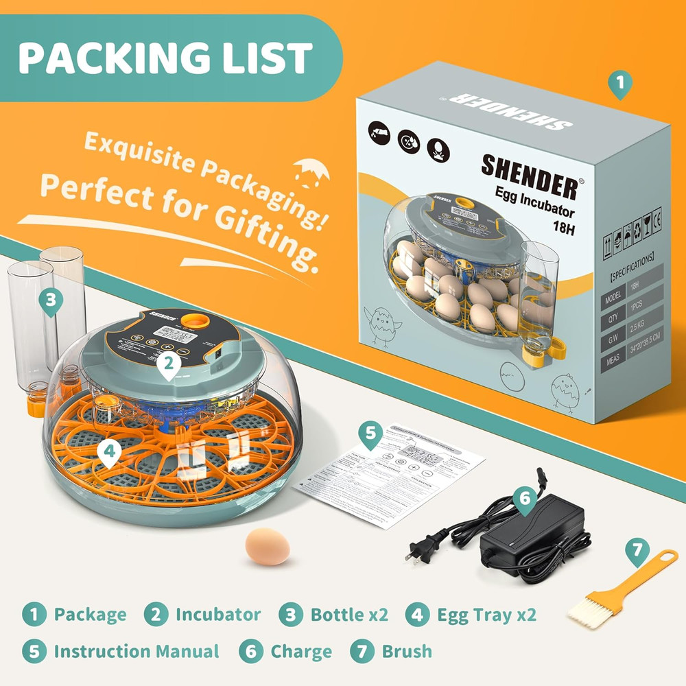 Egg Incubators for Hatching Eggs, Egg Incubator with Automatic Egg Turning and H