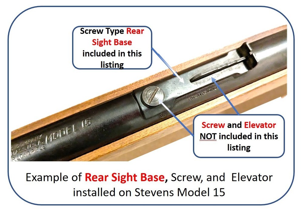 Rear Sight Base for Listed Visible Loader, Stevens BA, & Savage West Point 121