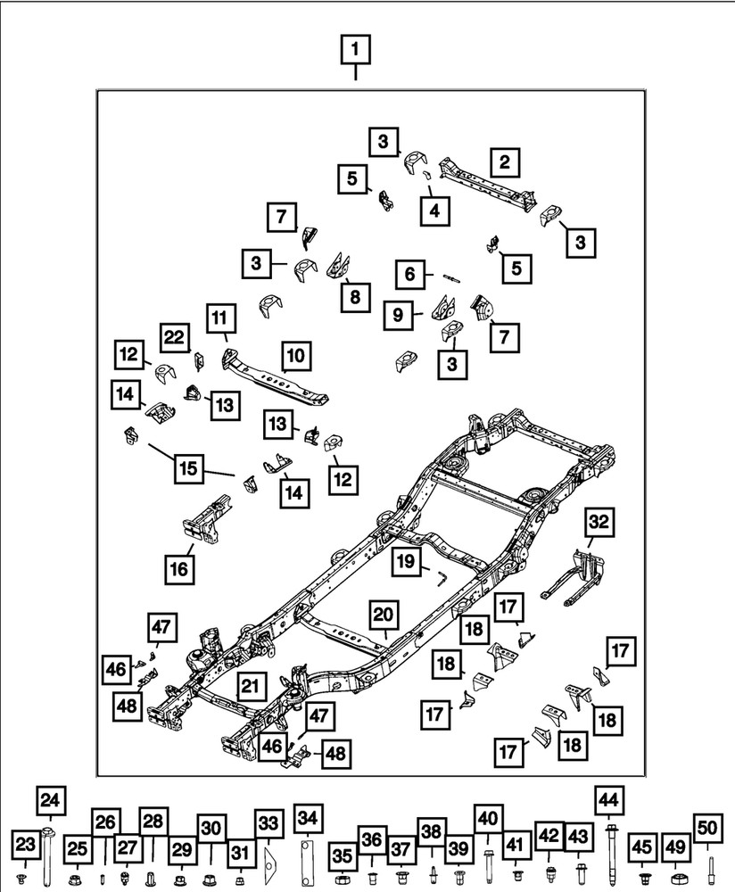 Genuine Mopar Front Rail Extension Right 68638540AB